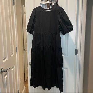 Old Navy Black Puff Sleeve Tiered Maxi Dress